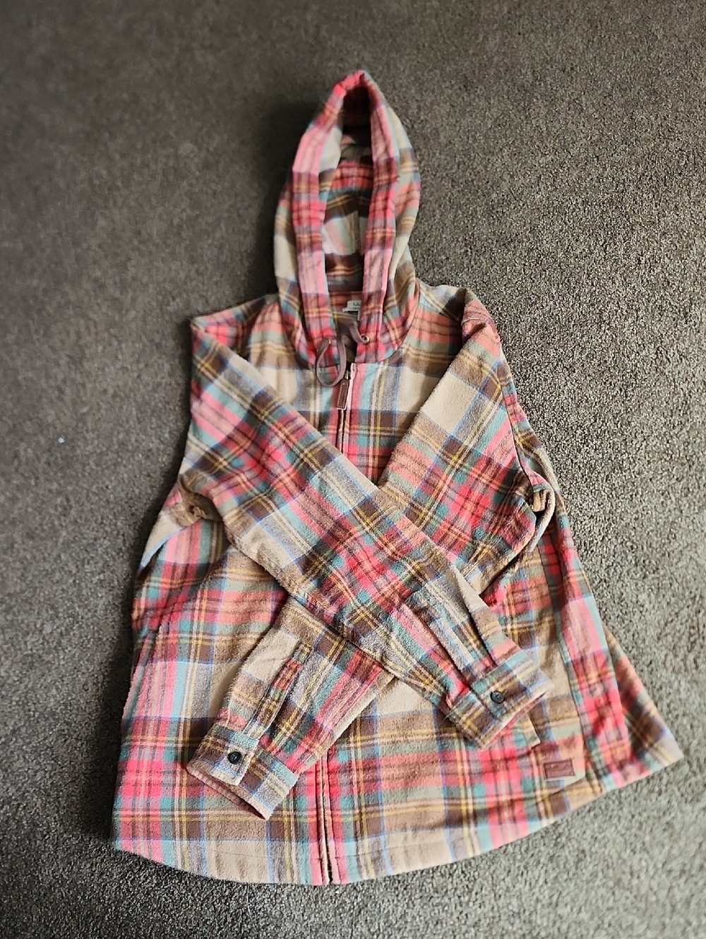 L.L.Bean Scotch Plaid Hoodie Womens Medium